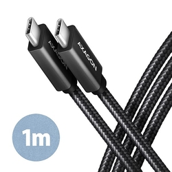 AXAGON BUCM32-CM10AB, SPEED+ kabel USB-C <-> USB-C, 1m, USB 20Gbps, PD 100W 5A, 4k HD, ALU, oplet, černý