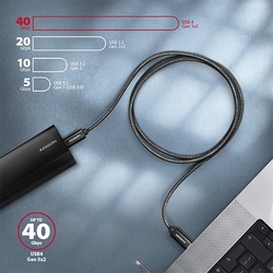 AXAGON BUCM432-CM10AB, NewGEN+ kabel USB-C <-> USB-C, 1m