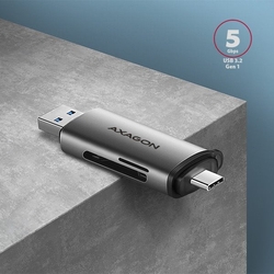 AXAGON CRE-SAC, USB-C + USB-A externí čtečka