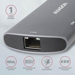 AXAGON HMC-6M2, USB 3.2 Gen 1 hub, porty 2x USB-A, HDMI, M.2