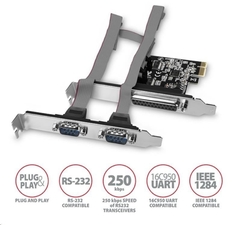 AXAGON PCEA-PSN, PCIe řadič - 1x paralelní (LPT) + 2x sériový port