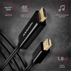 AXAGON RVDM-HI14C2, miniDisplayPort -> HDMI 1.4 redukce / kabel 1,8m