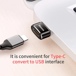 Baseus adaptér USB samec na USB-C samice 3A, černá