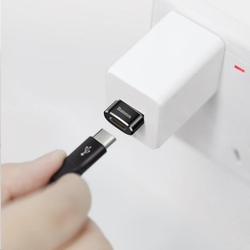 Baseus adaptér USB samec na USB-C samice 5A, černá