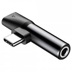 Baseus audio rozbočovač L41 s koncovkami USB-C samec / USB-C samice /3,5mm Jack samice, černá