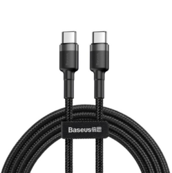 Baseus Cafule Series nabíjecí/datový kabel USB-C na USB-C PD2.0 60W Flash 1m, šedá-černá