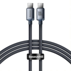 Baseus Crystal Shine Series nabíjecí/datový kabel USB-C / USB-C 100W 1,2m, černá
