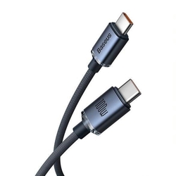 Baseus Crystal Shine Series nabíjecí/datový kabel USB-C / USB-C 100W 2m, černá