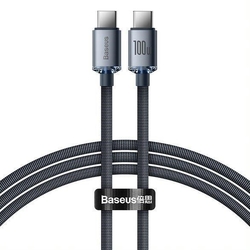 Baseus Crystal Shinenabíjecí/datový kabel USB-C / USB-C 100W 1,2m, modrá