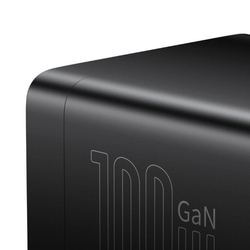 Baseus GaN3 Pro rychlonabíjecí stolní adaptér 2x USB-C + 2x USB-A + AC 100W 1.5m kabel černá