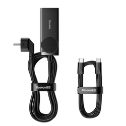 Baseus GaN3 Pro rychlonabíjecí stolní adaptér 2x USB-C + 2x USB-A + AC 100W 1.5m kabel černá