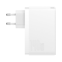 Baseus GaN5 Pro rychlonabíjecí adaptér 2x USB-C + USB-A 140W bílá