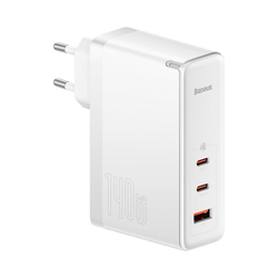 Baseus GaN5 Pro rychlonabíjecí adaptér 2x USB-C + USB-A 140W bílá