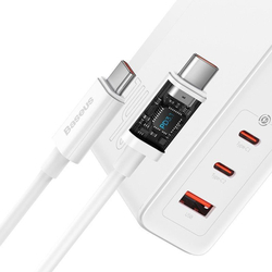 Baseus GaN5 Pro rychlonabíjecí adaptér 2x USB-C + USB-A 140W bílá