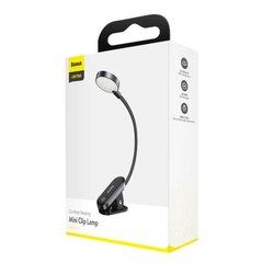 Baseus LED lampa na čtení s klipem, šedá