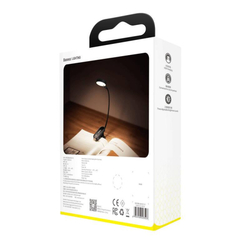 Baseus LED lampa na čtení s klipem, šedá