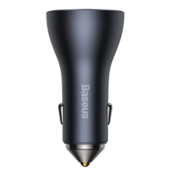 Baseus rychlonabíjecí adaptér do automobilu 2*USB-C + USB-A 65W tmavě šedá