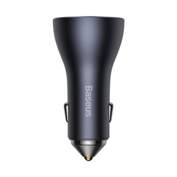 Baseus rychlonabíjecí adaptér do automobilu 2*USB-C + USB-A 65W tmavě šedá