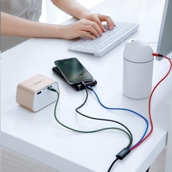 Baseus rychlý nabíjecí/datový kabel 4v1 2* Lightning + USB-C + microUSB 3,5A 1,2m, černá