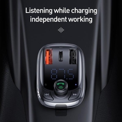 Bluetooth FM Transmiter Baseus S13 T-shaped černý