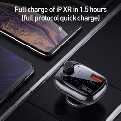 Bluetooth FM Transmiter Baseus S13 T-shaped černý