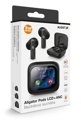 Bluetooth sluchátka Aligator Pods LCD + ANC, černá