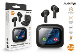 Bluetooth sluchátka Aligator Pods LCD + ANC, černá