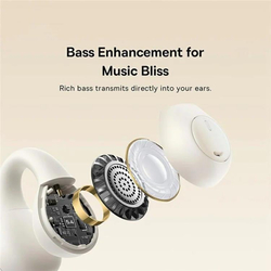 Bluetooth sluchátka Baseus Bass 15 Clip Open Ear bílá