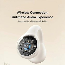 Bluetooth sluchátka Baseus Bass 15 Clip Open Ear bílá