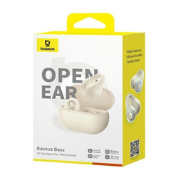 Bluetooth sluchátka Baseus Bass 15 Clip Open Ear bílá