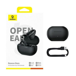 Bluetooth sluchátka Baseus Bass 15 Clip Open Ear černá