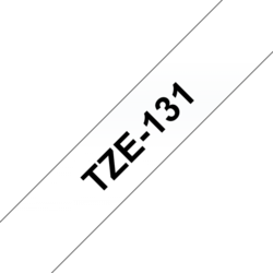 Brother TZ-131 průsvitná / černá (12mm, laminovaná)