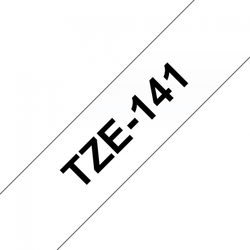 Brother TZ-141, průsvitná / černá (18mm, laminovaná)