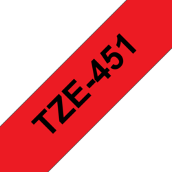 Brother TZ-451, červená/ černá 1ks (24mm, lamin.)