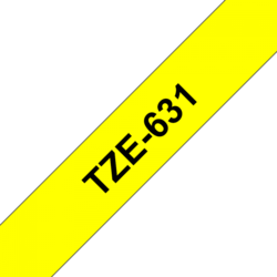 Brother TZ-631, žlutá / černá (12mm, laminovaná)