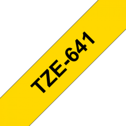 Brother TZ-641, žlutá / černá (18mm, laminovaná)