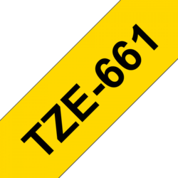 Brother TZ-661,  žlutá/černá, (36mm, lamin.)