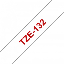 Brother TZe-132, průsvitná / červená, šířka 12mm, délka 8m