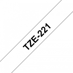 Brother TZe-221, bílá / černá 1 ks (9mm, laminovaná)