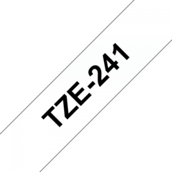 Brother TZe-241, bílá / černá (18mm, laminovaná)