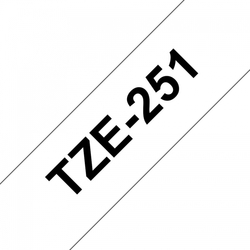 Brother TZe-251, bílá / černá (24mm, laminovaná)
