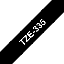 Brother TZe-335, černá/bílá, šířka 12mm, délka 8m, laminovaná