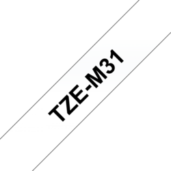 Brother TZe-M31, průsvitná matná/černá, laminovaná, šířka 12mm, délka 8m