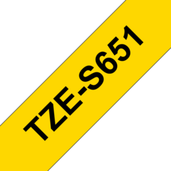 Brother TZe-S651, žlutá / černá  (24mm, lamin.extr.ad.)