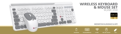 C-TECH Quallis WLKMC-05, bezdrátový combo set s myší, bílá, USB, CZ/SK