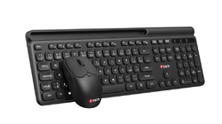 C-TECH Quallis WLKMC-05, bezdrátový combo set s myší, černý, USB, CZ/SK