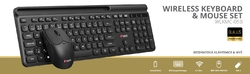 C-TECH Quallis WLKMC-05, bezdrátový combo set s myší, černý, USB, CZ/SK