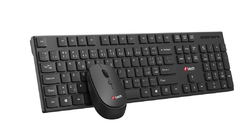 C-TECH WLKMC-03, bezdrátový combo set s myší, černý, USB, CZ/SK