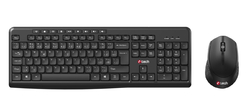 C-TECH WLKMC-04, bezdrátový combo set s myší, černý, USB, CZ/SK