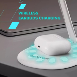 CANYON Bezdrátová nabíječka WCS-205 15W Qi2 2in1 bílá